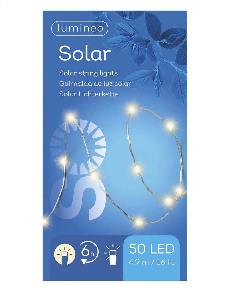 50 Micro LED Solar String lights with Twinkle Effect - Warm White
