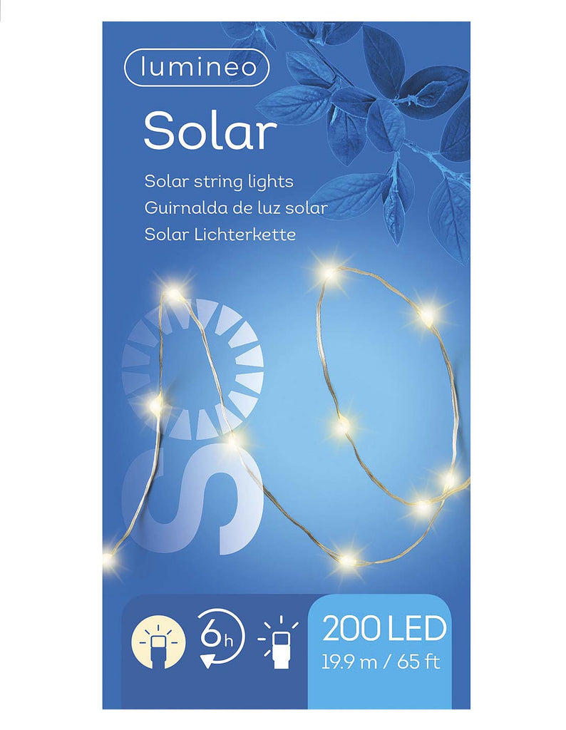 200 Micro LED Solar String lights with Twinkle Effect - Warm White