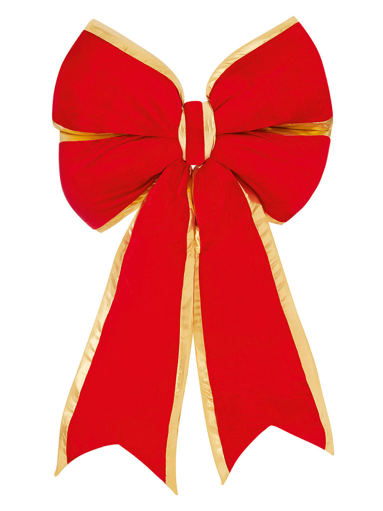 76 x 60cm Giant Velour Bow - Red with Gold Edge