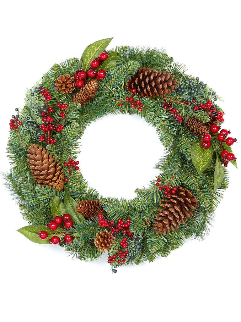 45cm Natural Red Berry Wreath