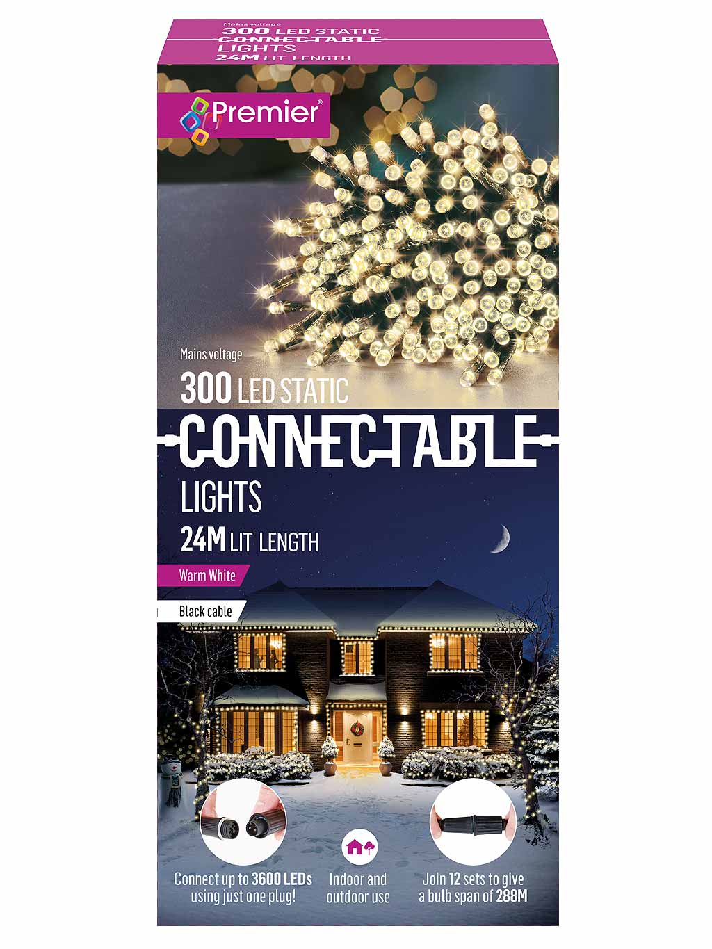 300 LED Static Connectable Lights - Mains Voltage – Seasons Christmas ...