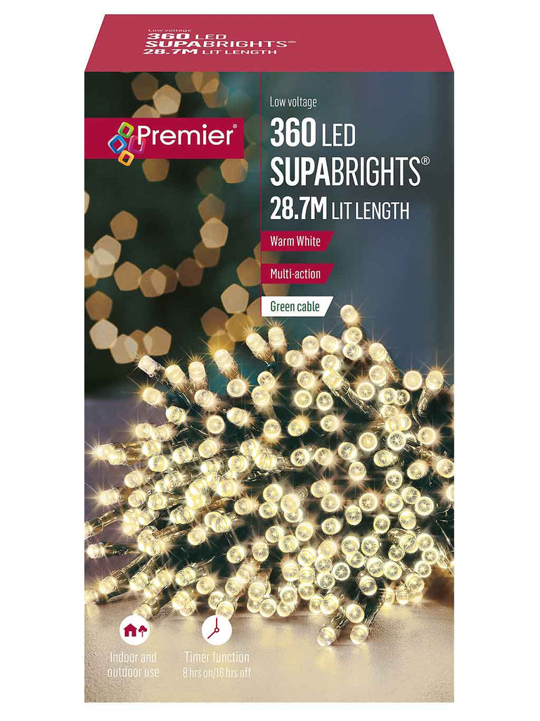 360 Multi-Action LED Supabrights with Timer - Warm White