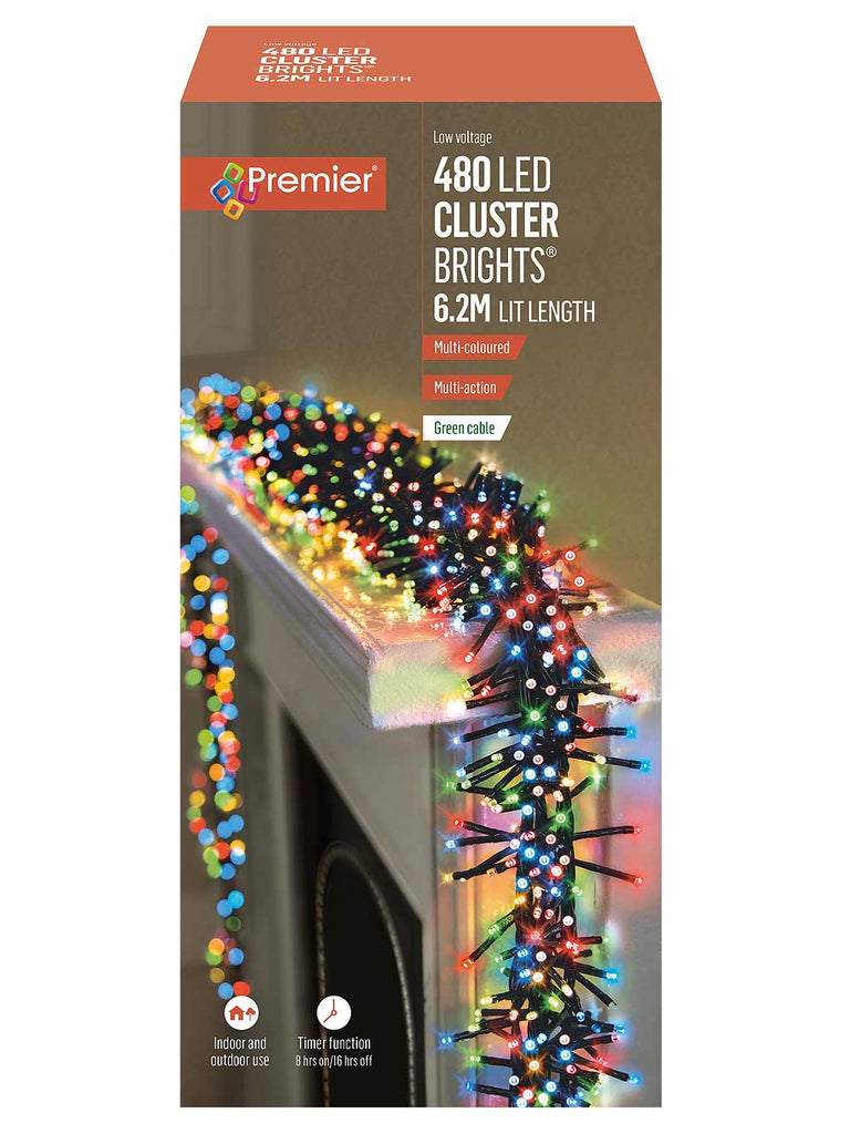 480 LED Multi-Action Cluster Brights with Timer - Multi Colour
