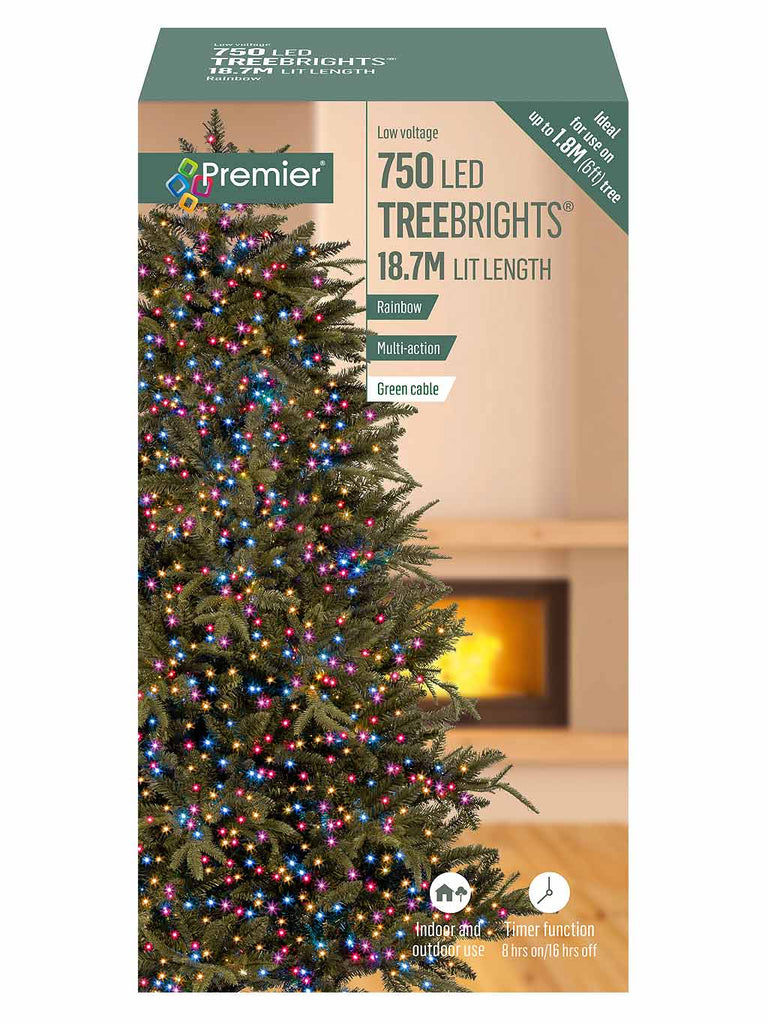 750 Multi-Action LED Treebrights with Timer - Rainbow