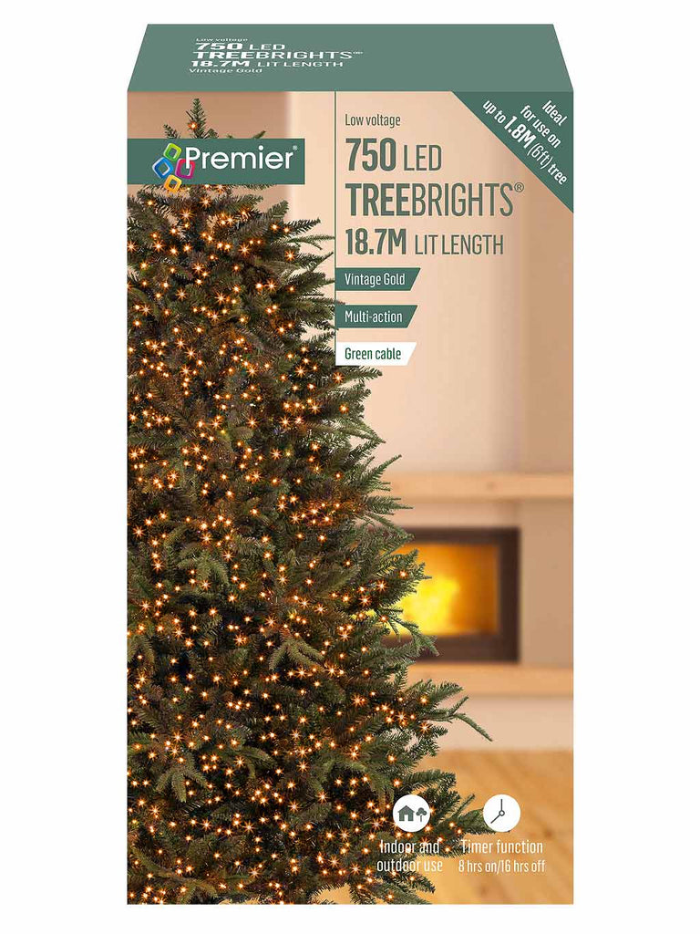 750 LED Christmas Treebrights with Timer - Vintage Gold