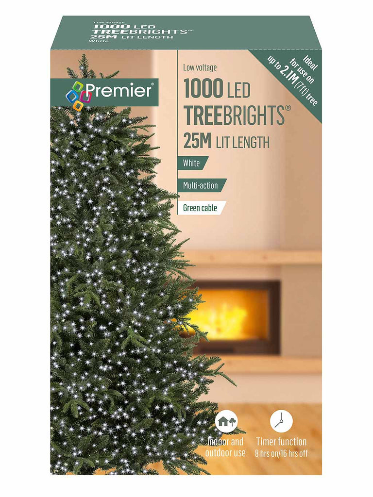 1000 LED Christmas Treebrights with Timer - White