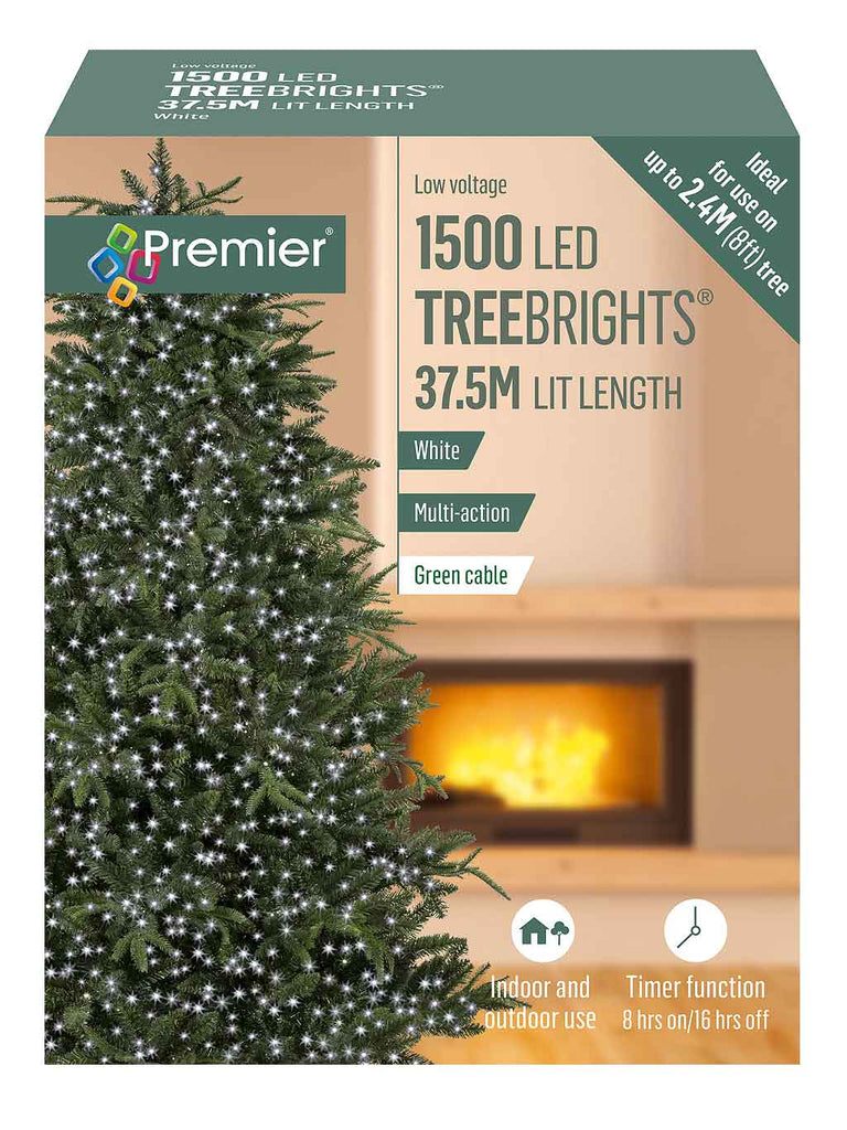 1500 LED Christmas Treebrights with Timer - White