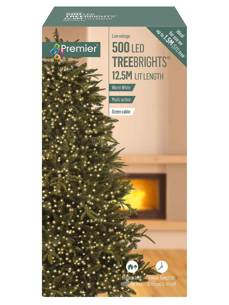 500 LED Multi-Action Treebrights with Timer - Warm White