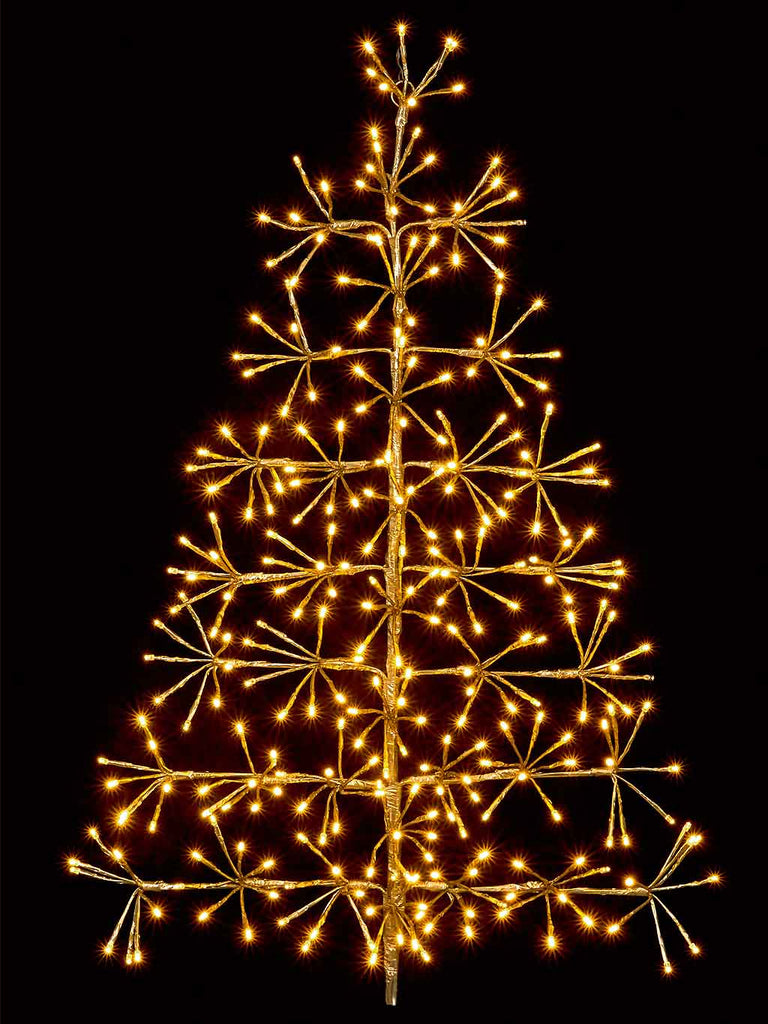 90cm Gold Starburst Wall Tree with 296 Warm White LEDs