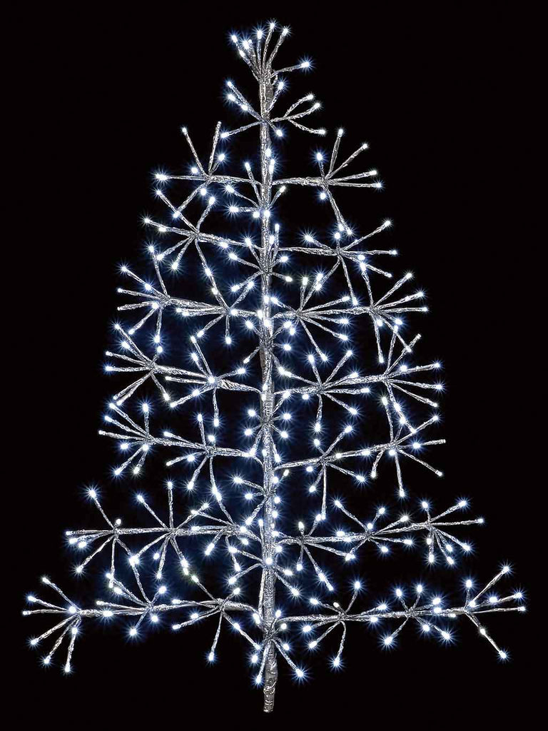 Silver Starburst Micro LED Battery Operated Hanging Decor
