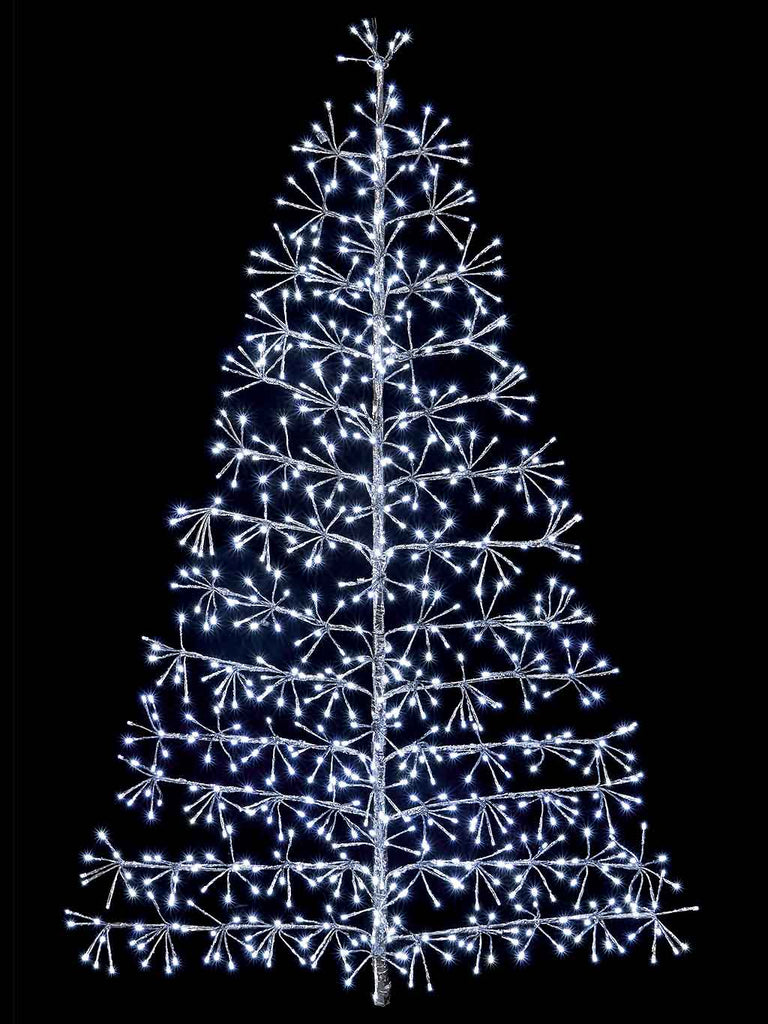 1.2M Silver Starburst Wall Tree with 496 White LEDs