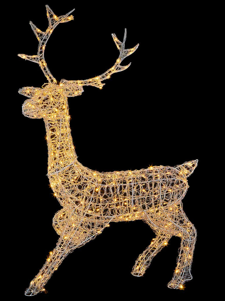 1.4M Soft Acrylic Stag with 300 Twinkling Warm White LEDs