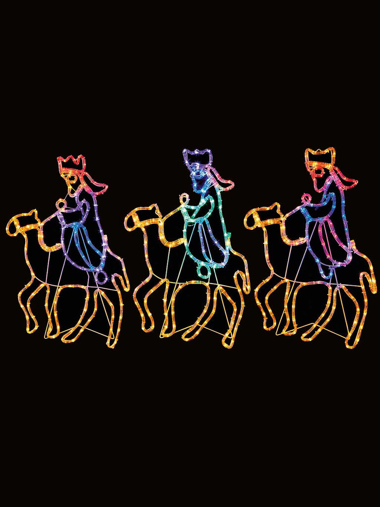 70cm Three Wise Men on Camels Rope Light Silhouette With 420 LEDs 