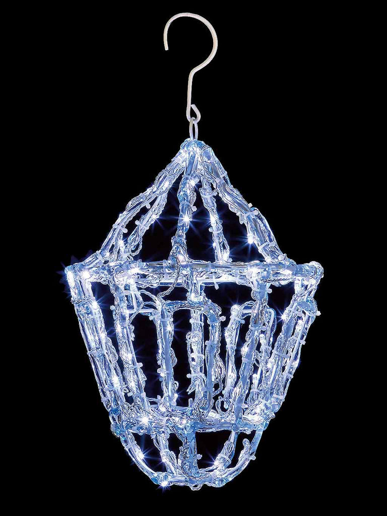39cm Soft Acrylic Lantern Hanging with 120 Twinkling White LEDs