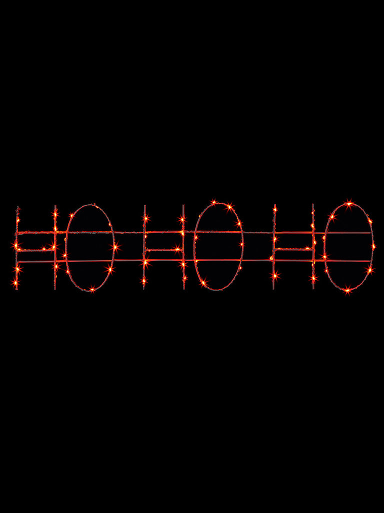 80cm Flashing HO HO HO with 60 Red LEDs