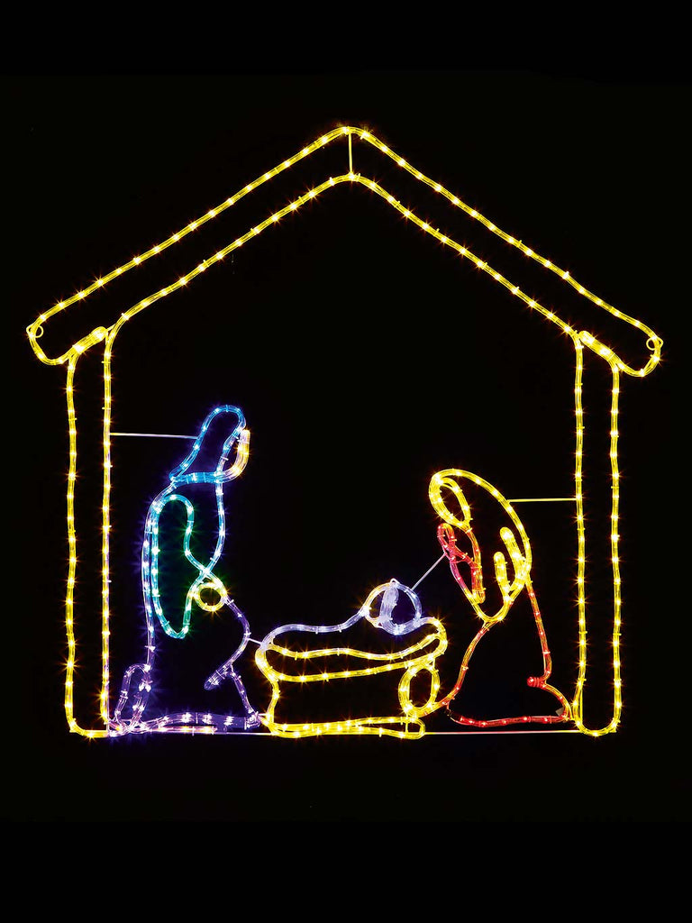 1.2M Nativity Scene Rope Light Silhouette with 384 LEDs
