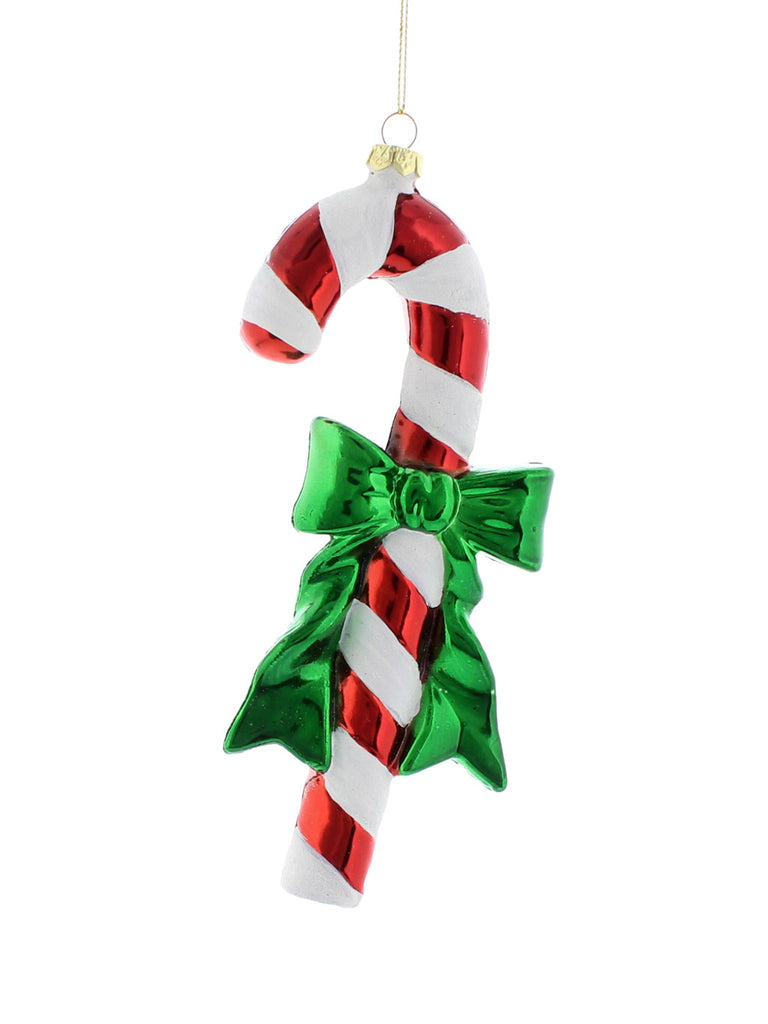 17cm Red And White Candy Cane With Bow