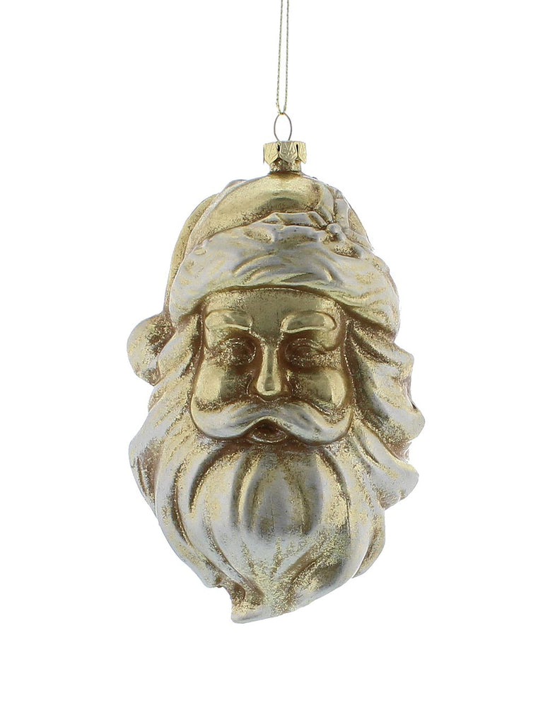 13cm Santa Head - Gold