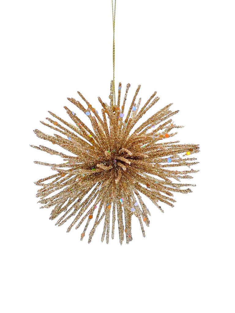 10cm Gold Glitter Starburst Tree Dec