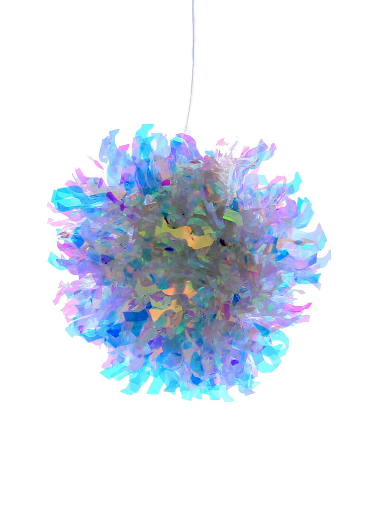 10cm Wave Cut Iridescent Pom Pom Ball 