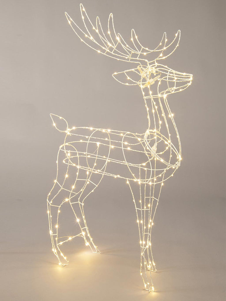 114cm Dewdrop Standing Reindeer - Warm White