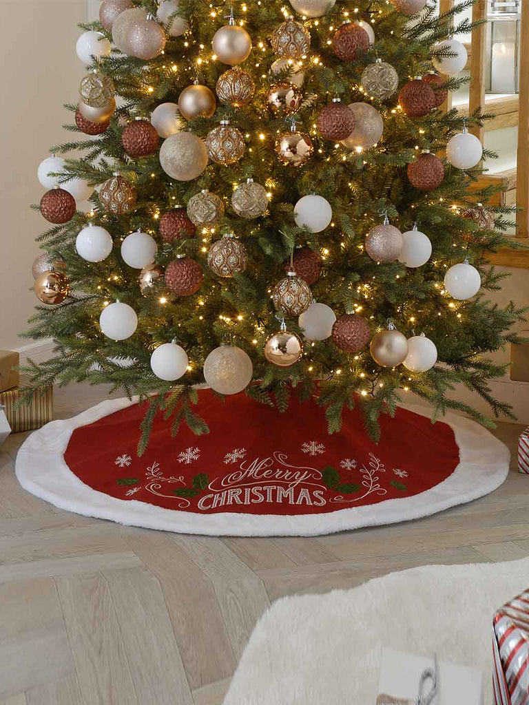 120cm Red Merry Christmas Tree Skirt