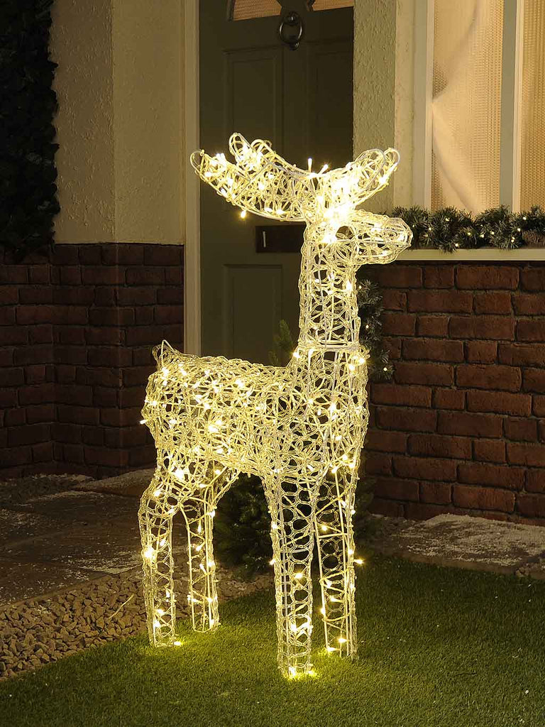 115cm LED Soft Acrylic Reindeer - Warm White