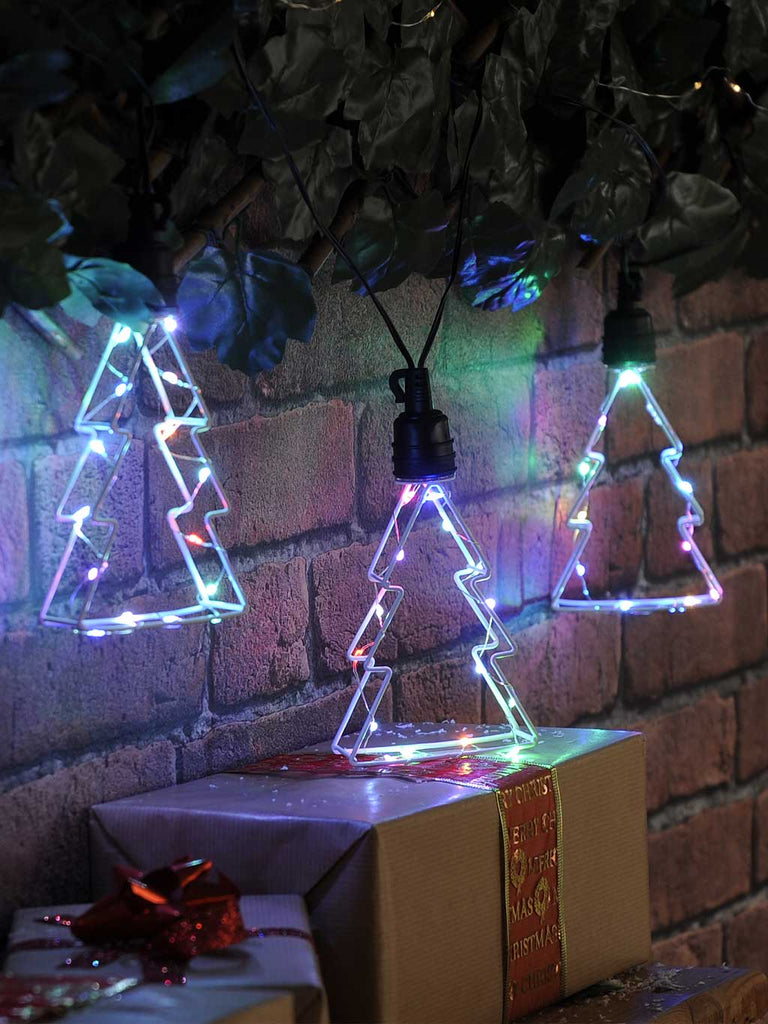 Set of 6 Multicolour Connectable Twinkling Tree Lights
