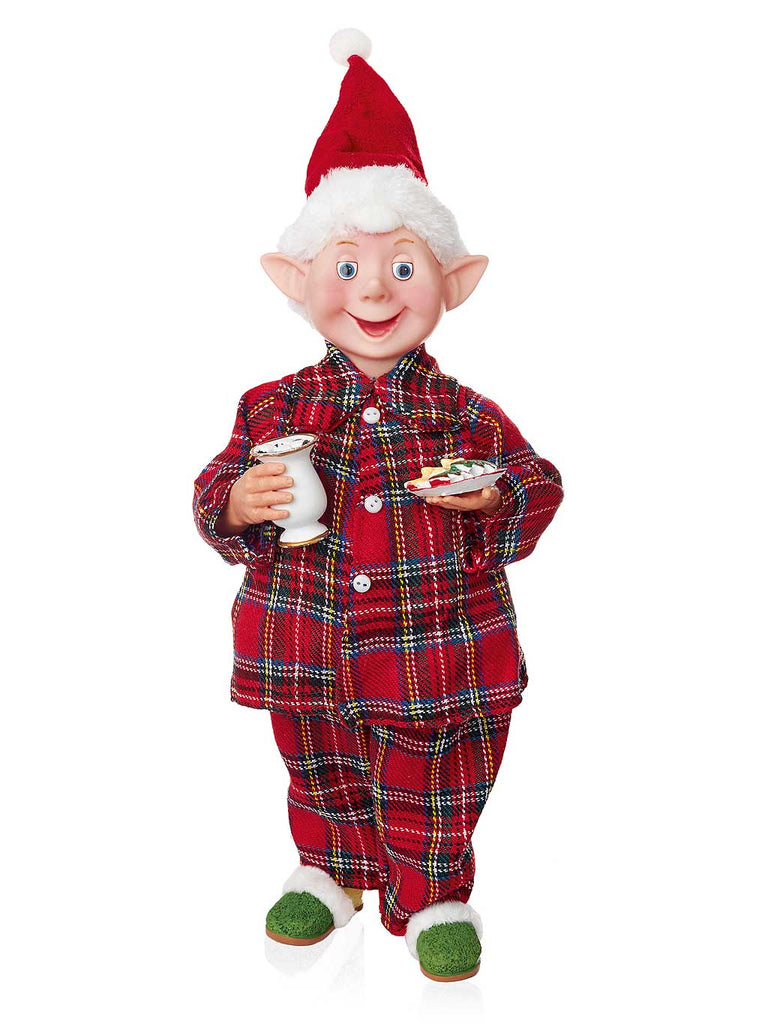 29cm Bedtime Pyjamas Elf with Cookies