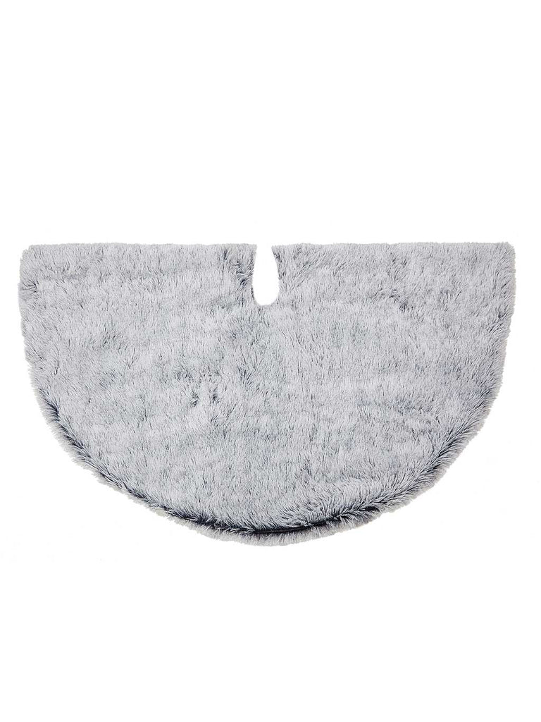 1.2m Grey Faux Fur Tree Skirt