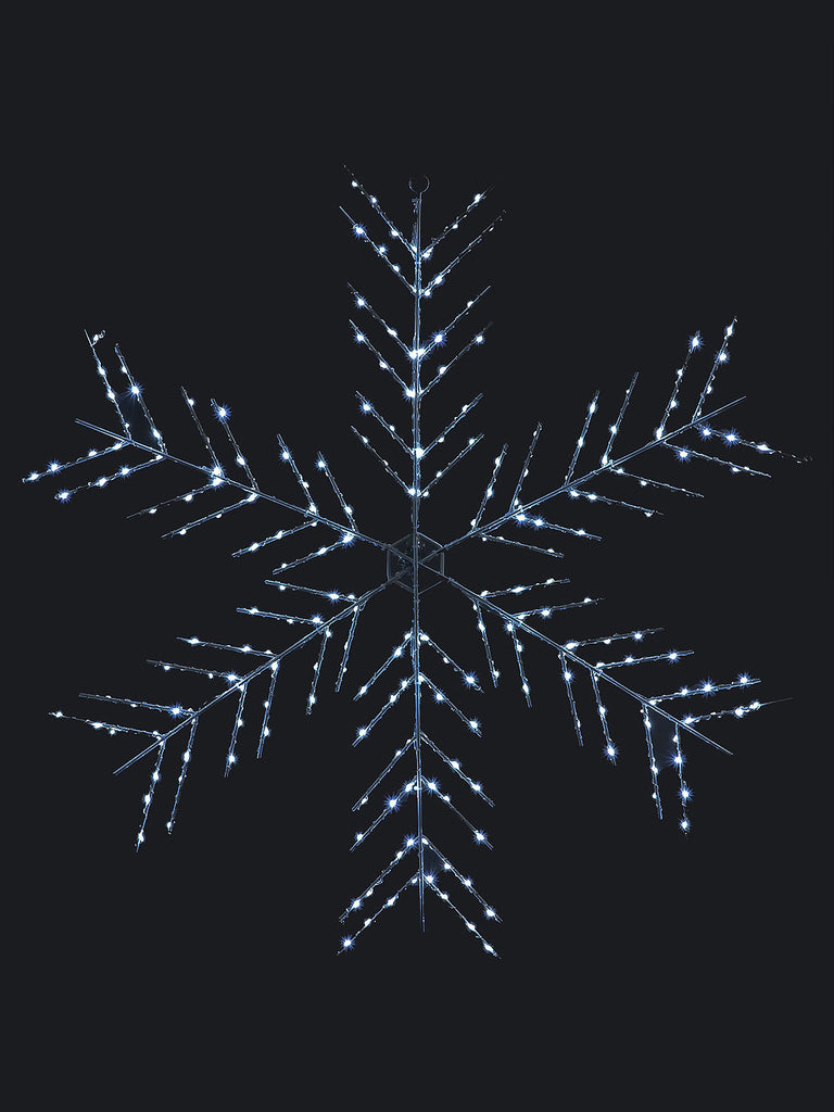75cm Snowflake with 240 Ice White Copper Wire Chaser LEDs