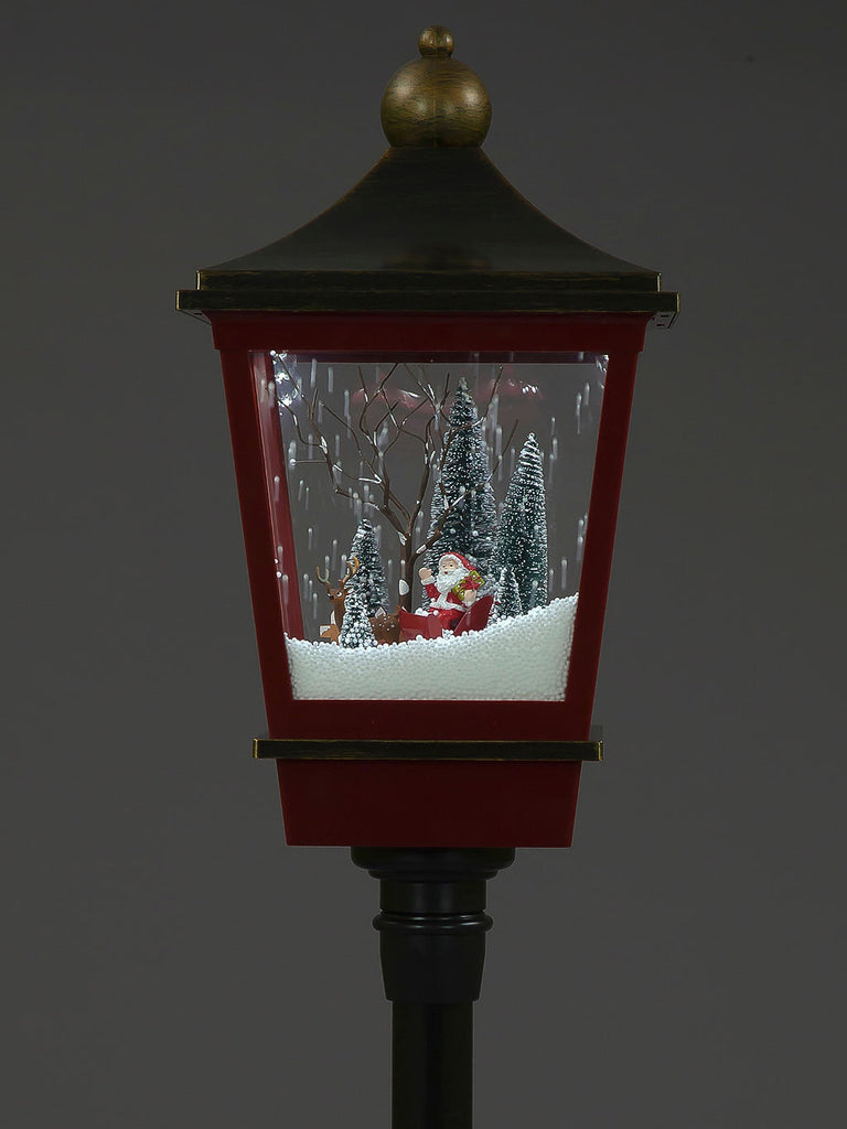 184cm Street Lamp Red with Santa Scene