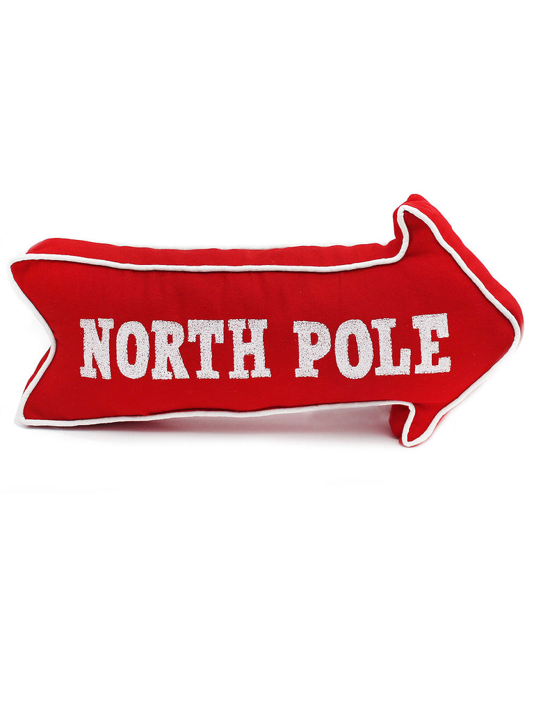 Santa This Way 'North Pole' Cushion - Red