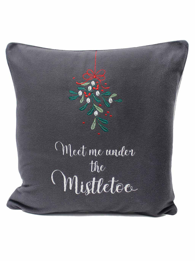 Under The Mistletoe Cushion - Grey