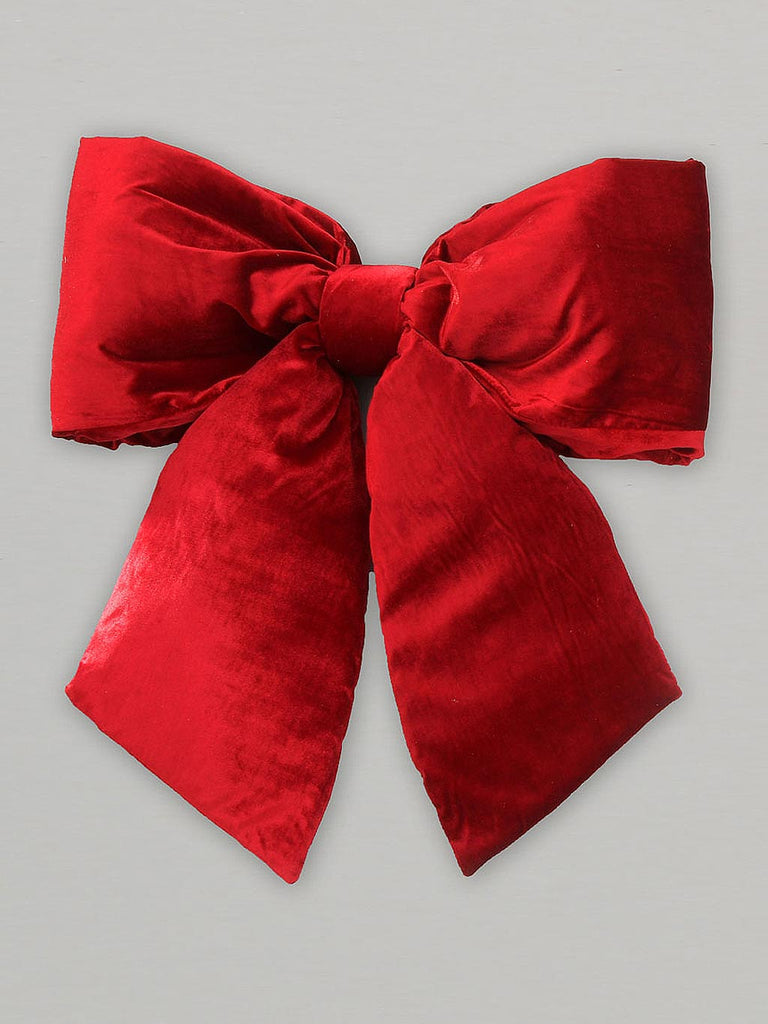 48cm Plush Bow Decoration - Red