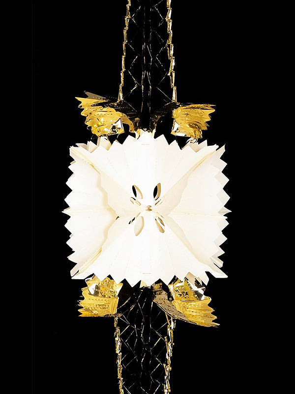2.7M x 20cm Christmas Foil Garland - Gold & Ivory