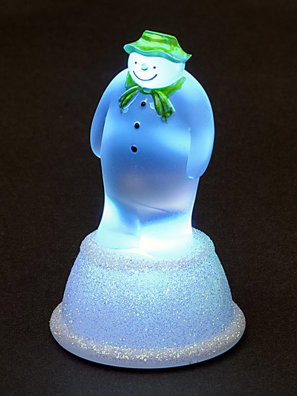 8cm Battery Operated Acrylic Snowman with Colour Changing LED