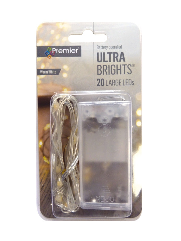 20 Battery Operated Indoor Pin Wire Lights - Warm White LED – Seasons ...
