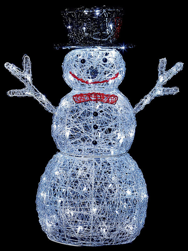 76cm Acrylic Christmas Snowman - 88 White LEDs