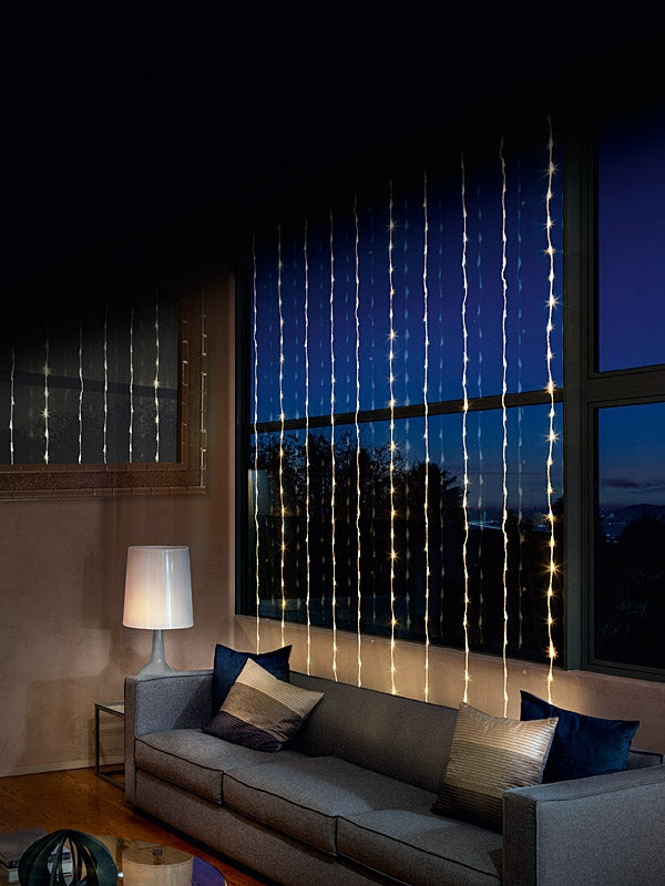  240 LED Waterfall Curtain Lights - Warm White 