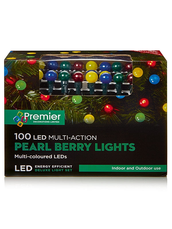 100 LED Multi-Action Pearl Berry Lights - Multi Colour