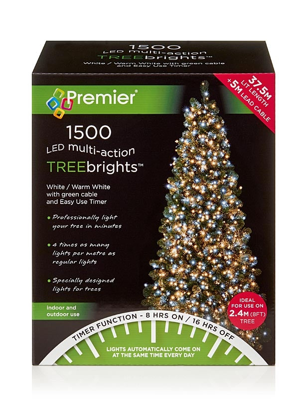 1500 LED Christmas Treebrights with Timer - Warm White & White