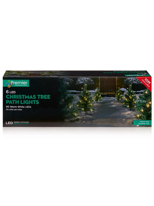6pc Tree Path Lights with Warm White LEDs 