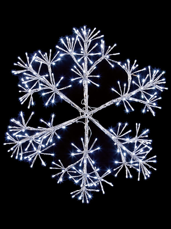 60cm Silver Starburst Snowflake with 300 White LEDs 