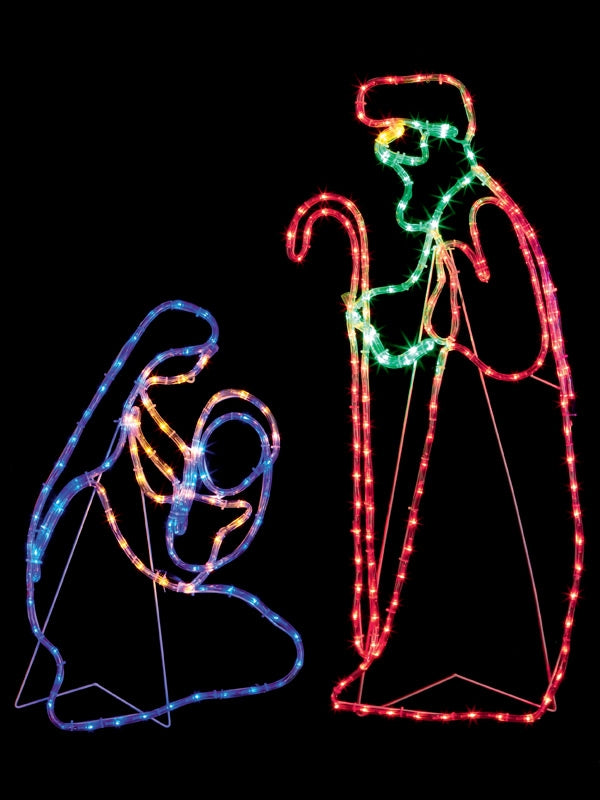 1M Nativity Scene Rope Light Silhouette with 264 Multi-colour LEDs 