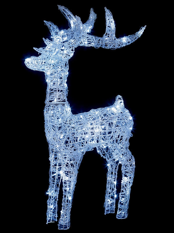 1.15M Lit Soft Acrylic Reindeer with 160 White LEDs