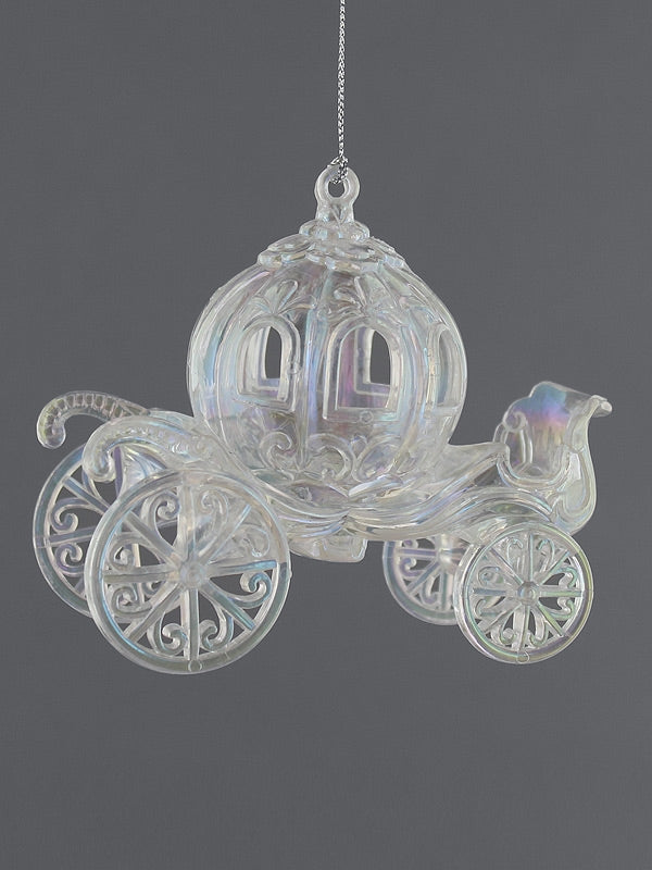 12cm Clear Iridescent Carriage