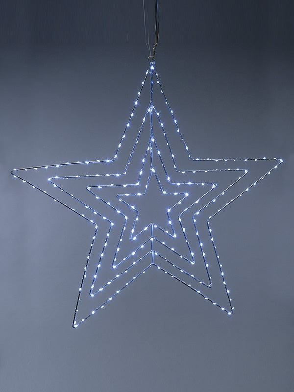 80cm Lit Dewdrop Flashing Star Silhouette 