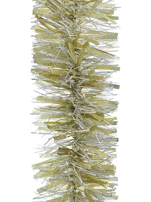 200cm x 12.5cm Gold-Silver Cracked Ice Tinsel