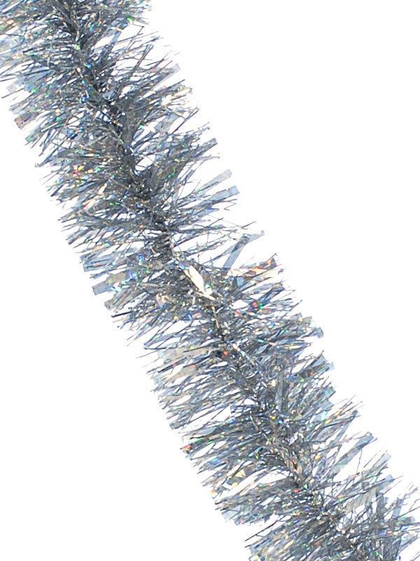 200cm x 10cm Silver Holographic Chunky Tinsel